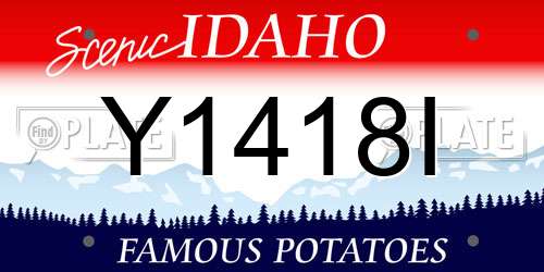 Y1418I Idaho License Plate