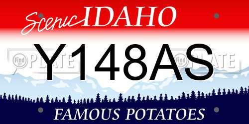 Y148AS Idaho License Plate