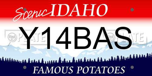 Y14BAS Idaho License Plate