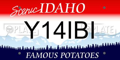 Y14IBI Idaho License Plate