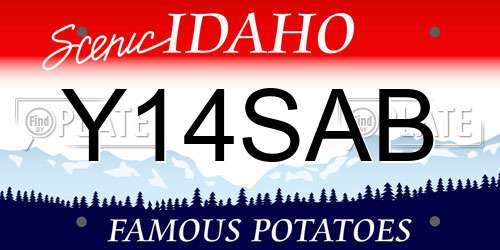 Y14SAB Idaho License Plate