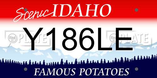 Y186LE Idaho License Plate
