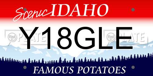 Y18GLE Idaho License Plate