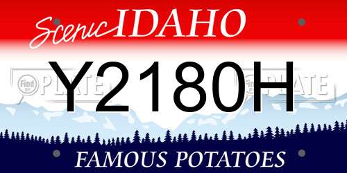 Y2180H Idaho License Plate