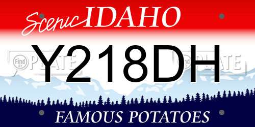 Y218DH Idaho License Plate
