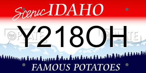Y218OH Idaho License Plate