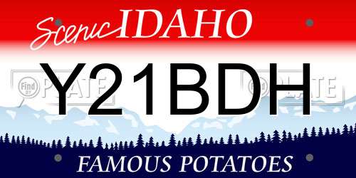 Y21BDH Idaho License Plate