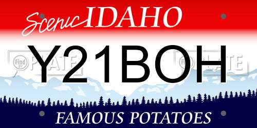 Y21BOH Idaho License Plate