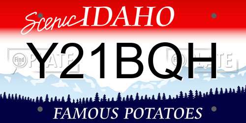 Y21BQH Idaho License Plate