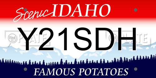 Y21SDH Idaho License Plate