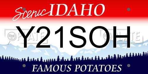 Y21SOH Idaho License Plate