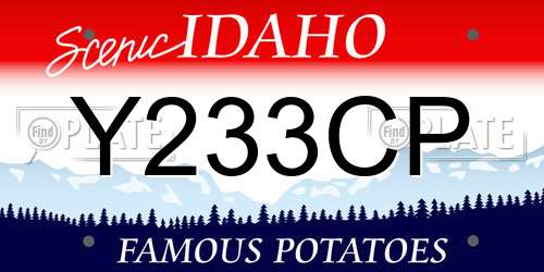 Y233CP Idaho License Plate