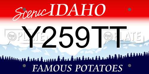 Y259TT Idaho License Plate