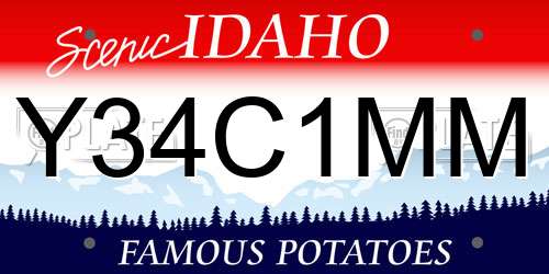 Y34C1MM Idaho License Plate