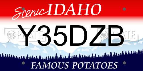 Y35DZB Idaho License Plate