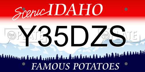 Y35DZS Idaho License Plate