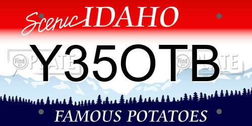 Y35OTB Idaho License Plate