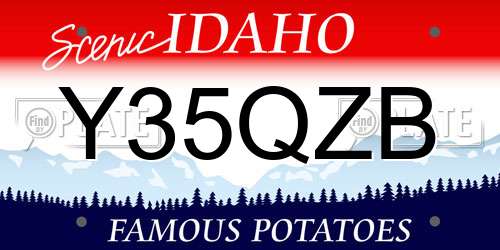Y35QZB Idaho License Plate