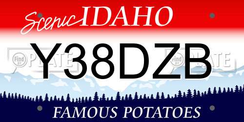 Y38DZB Idaho License Plate