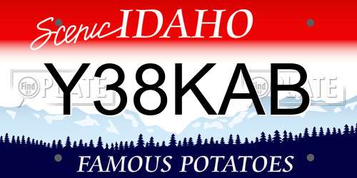 Y38KAB Idaho License Plate