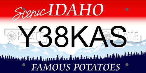 Y38KAS Idaho License Plate