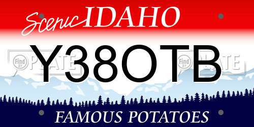 Y38OTB Idaho License Plate