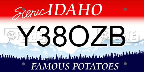 Y38OZB Idaho License Plate