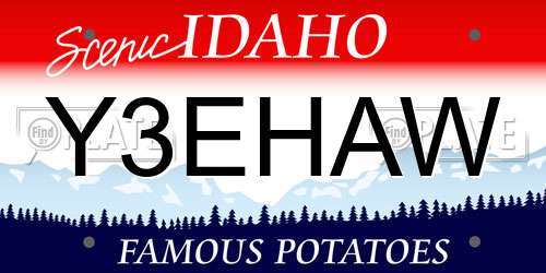 Y3EHAW Idaho License Plate