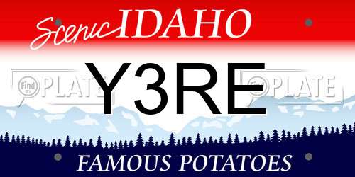 Y3RE Idaho License Plate