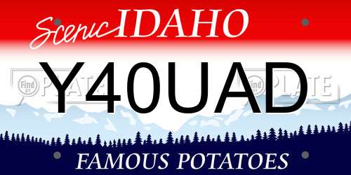 Y40UAD Idaho License Plate