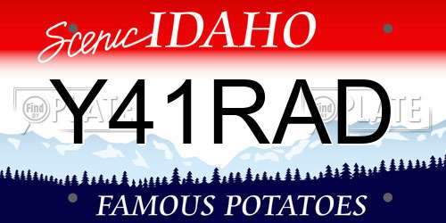 Y41RAD Idaho License Plate