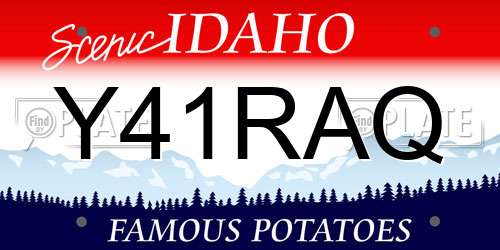 Y41RAQ Idaho License Plate