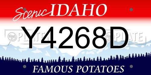 Y4268D Idaho License Plate