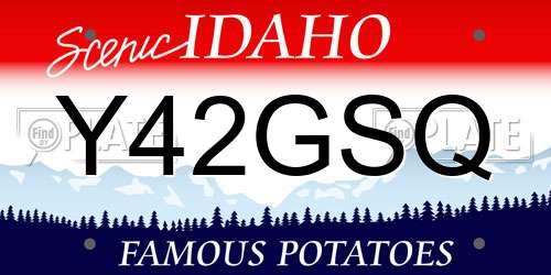 Y42GSQ Idaho License Plate