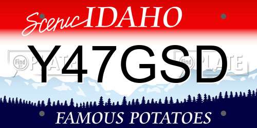 Y47GSD Idaho License Plate