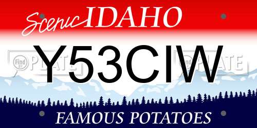 Y53CIW Idaho License Plate