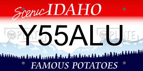 Y55ALU Idaho License Plate