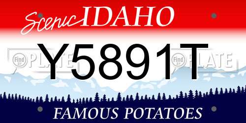 Y5891T Idaho License Plate