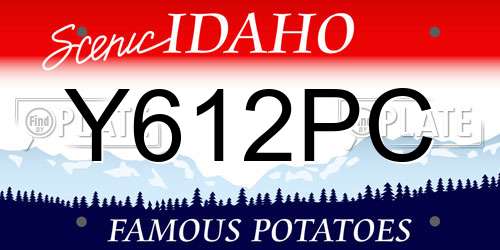 Y612PC Idaho License Plate