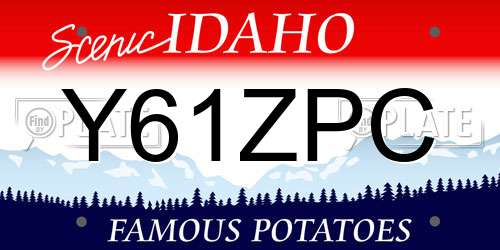 Y61ZPC Idaho License Plate