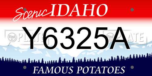 Y6325A Idaho License Plate