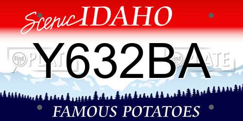Y632BA Idaho License Plate