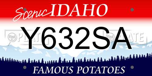 Y632SA Idaho License Plate