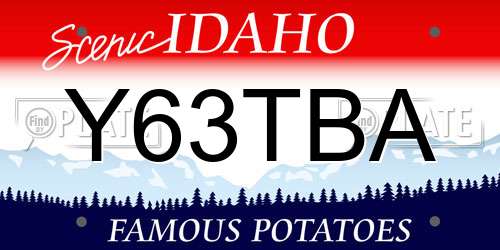Y63TBA Idaho License Plate