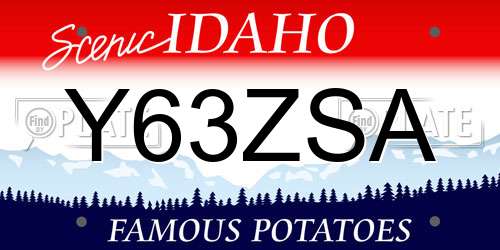 Y63ZSA Idaho License Plate