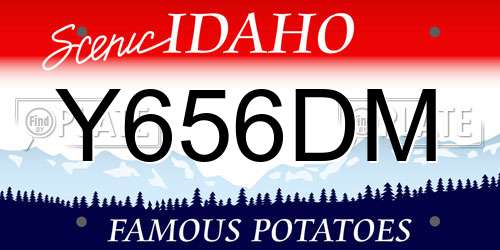Y656DM Idaho License Plate