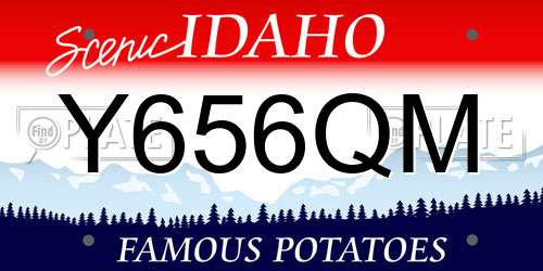 Y656QM Idaho License Plate