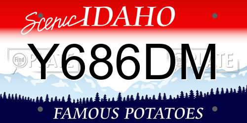 Y686DM Idaho License Plate
