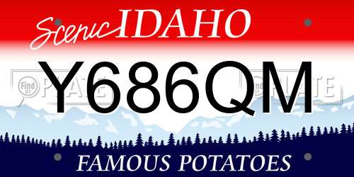 Y686QM Idaho License Plate