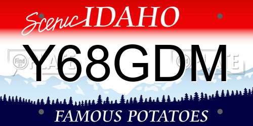 Y68GDM Idaho License Plate